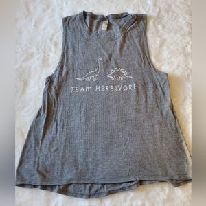 Royal Apparel TEAM HERBIVORE T-Shirt, Vegan Vegetarian Shirt Tank Top M Gray